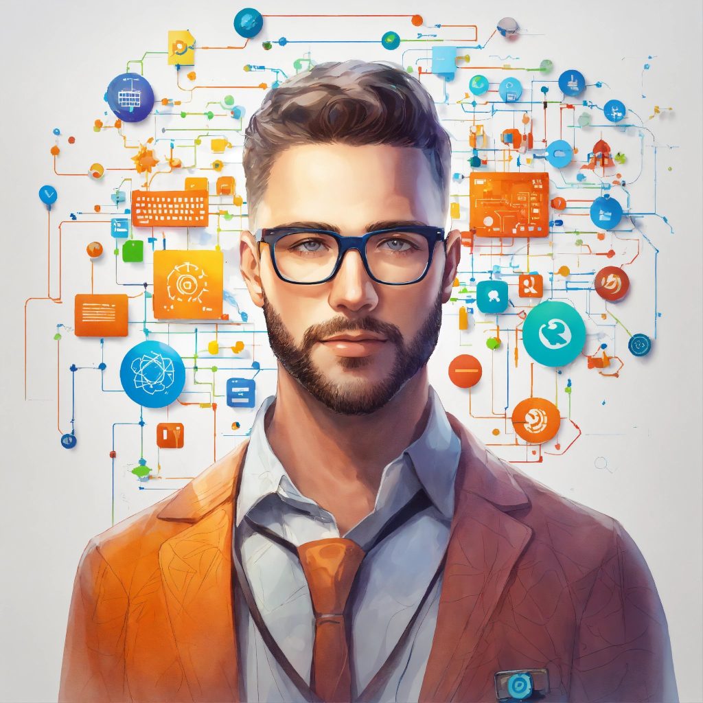 an illustration of an innovative entrepreneur man 1 Home